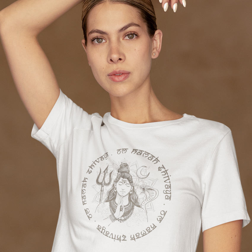 Camiseta Shiva - Branco/Cinza