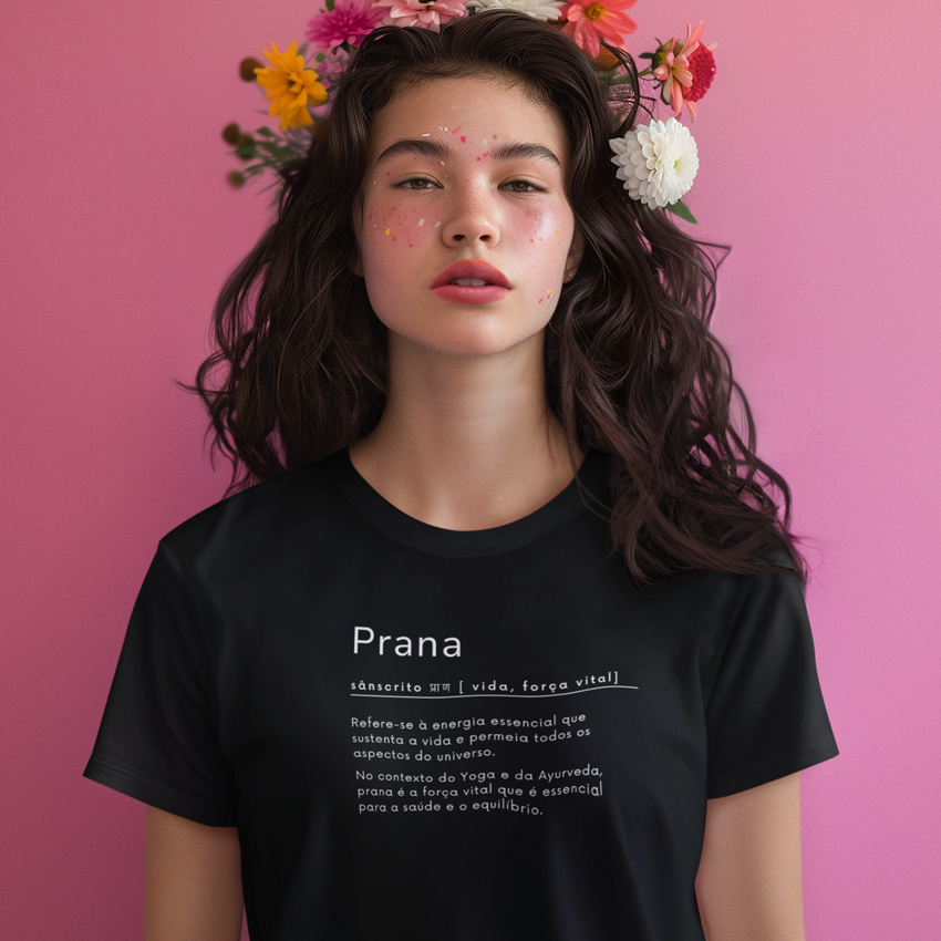 Prana Dicionário - Camiseta - Escrito Branco