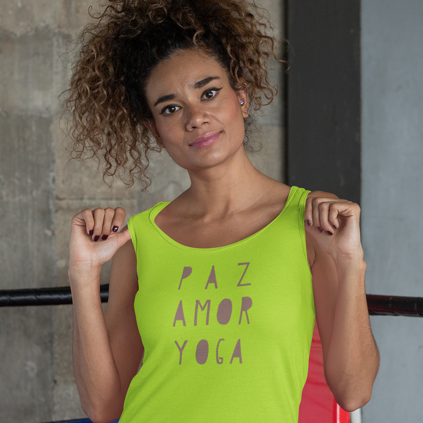 Paz, Amor e Yoga - Regata Feminina Sport Dry UV