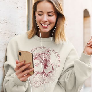 Ganesha - Moletom Prime Blusão - Off White/Cinza Mescla