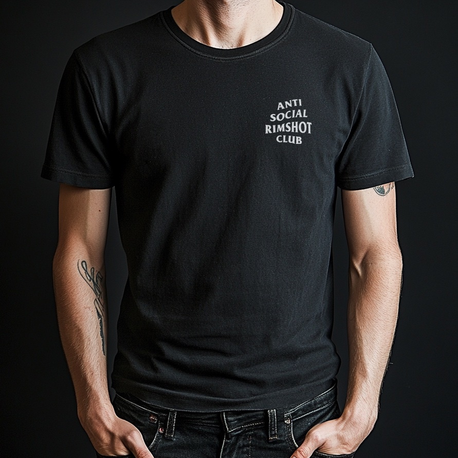 Camiseta Anti Social Rimshot Club Frente/Costas (Preta ou Chumbo)