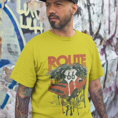 Camiseta Quality Kustom Kulture Tributo a Rota 66 - Unissex