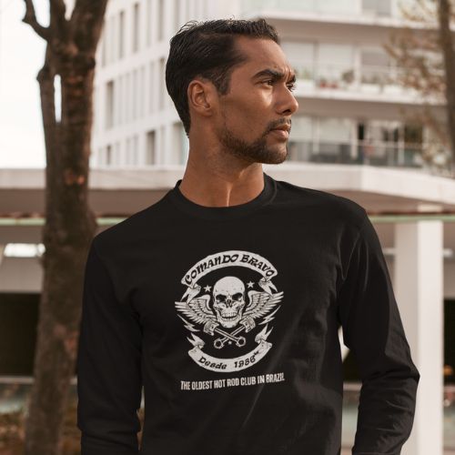 Moletom Prime Fechado Comando Bravo - Preto Unissex - Tributo aos Hot Rods