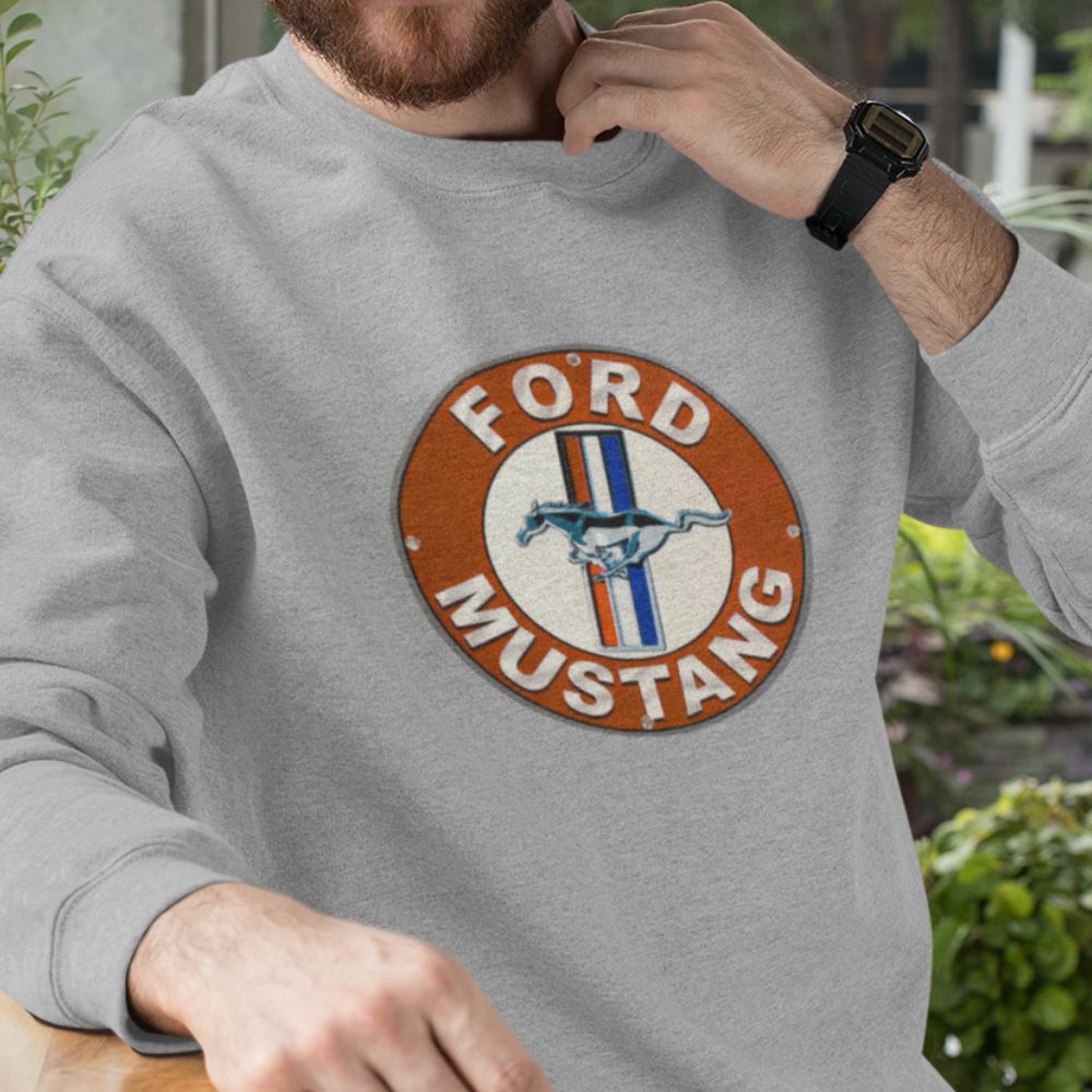 Nome do produto: Moletom Prime Ford Mustang – Ícone em Forma de Placa Vintage - Unissex