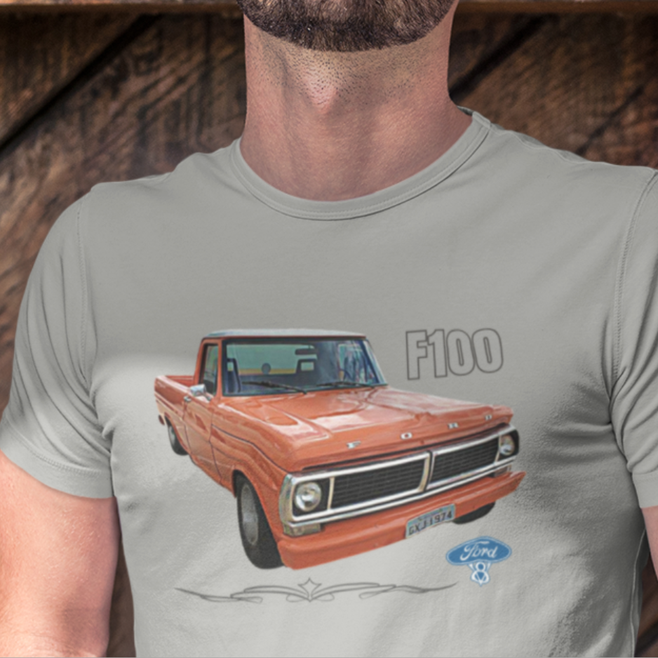 Camiseta Quality Ford F100 1974 Laranja – A Clássica com Alma V8