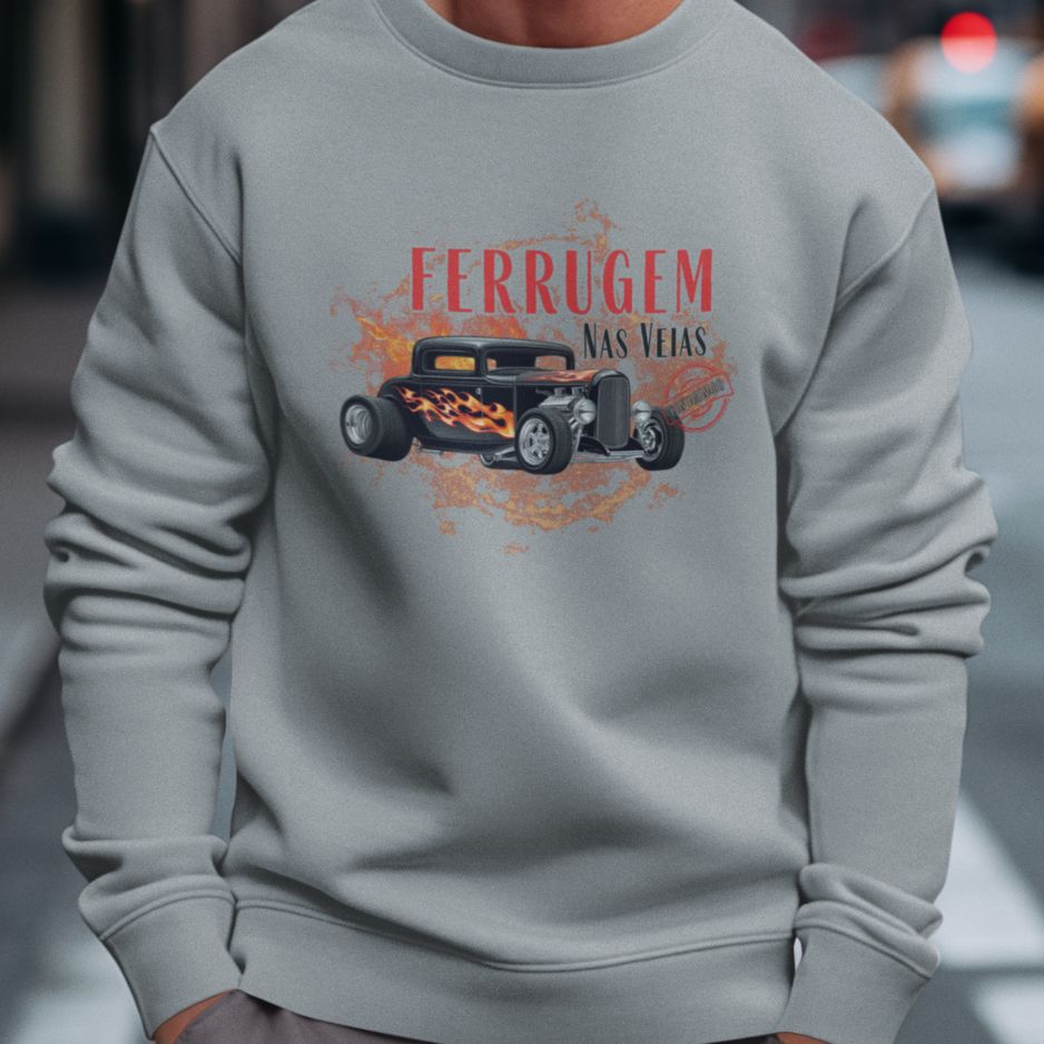 Moletom Prime Hot Rod “Ferrugem nas Veias” Unissex – Contaminado Pelo Estilo