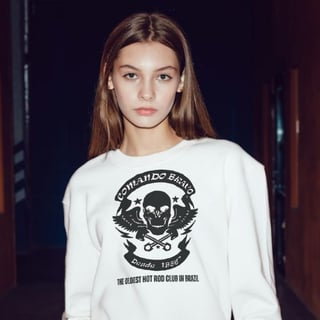 Moletom Prime Fechado Comando Bravo Branco - Unissex - Tributo aos Hot Rods