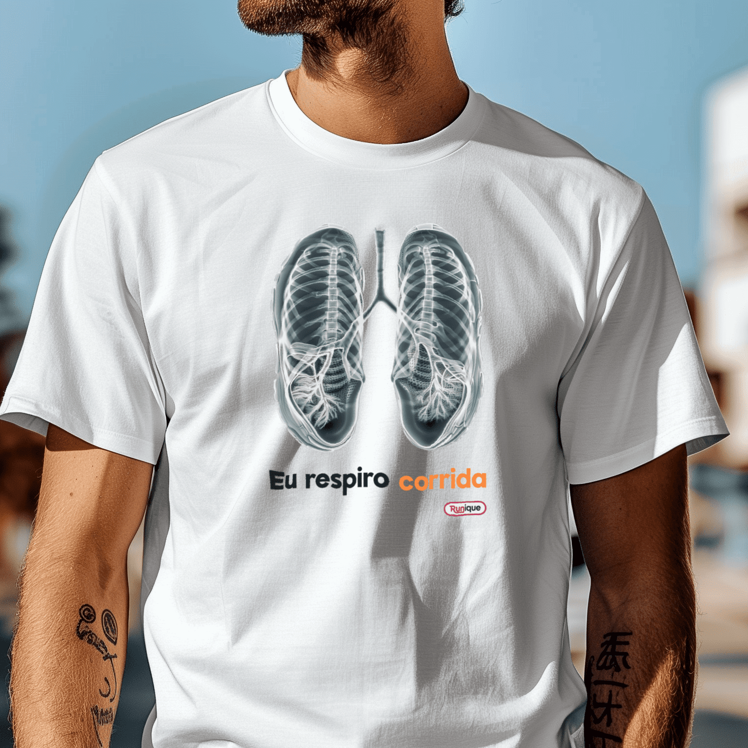 Nome do produto: Camiseta masc. : Eu respiro corrida