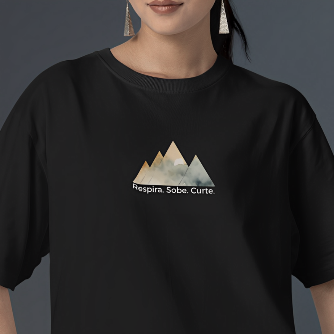 Camiseta Respira, Sobe, Curte