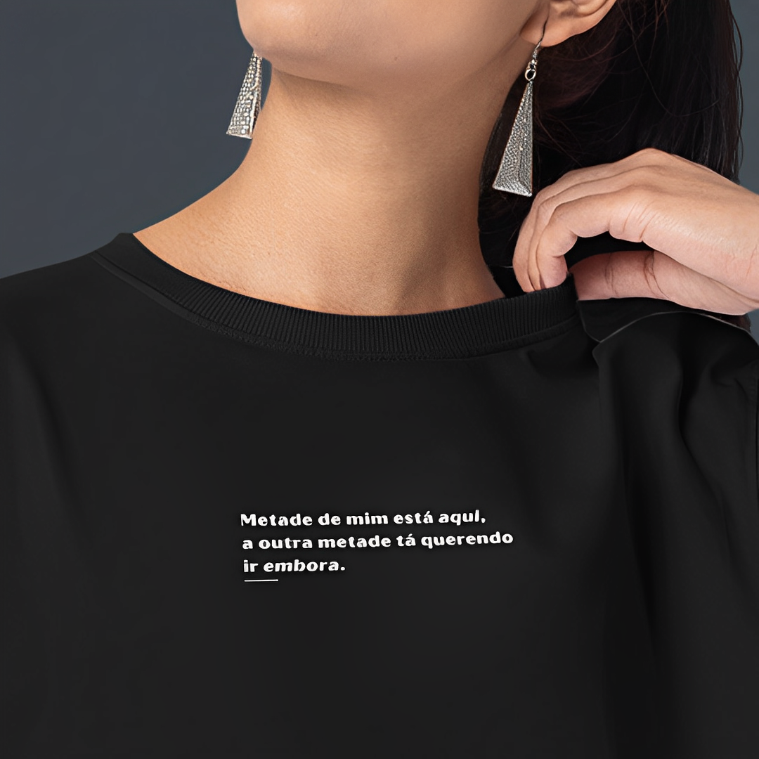Camiseta metade quer e a outra não