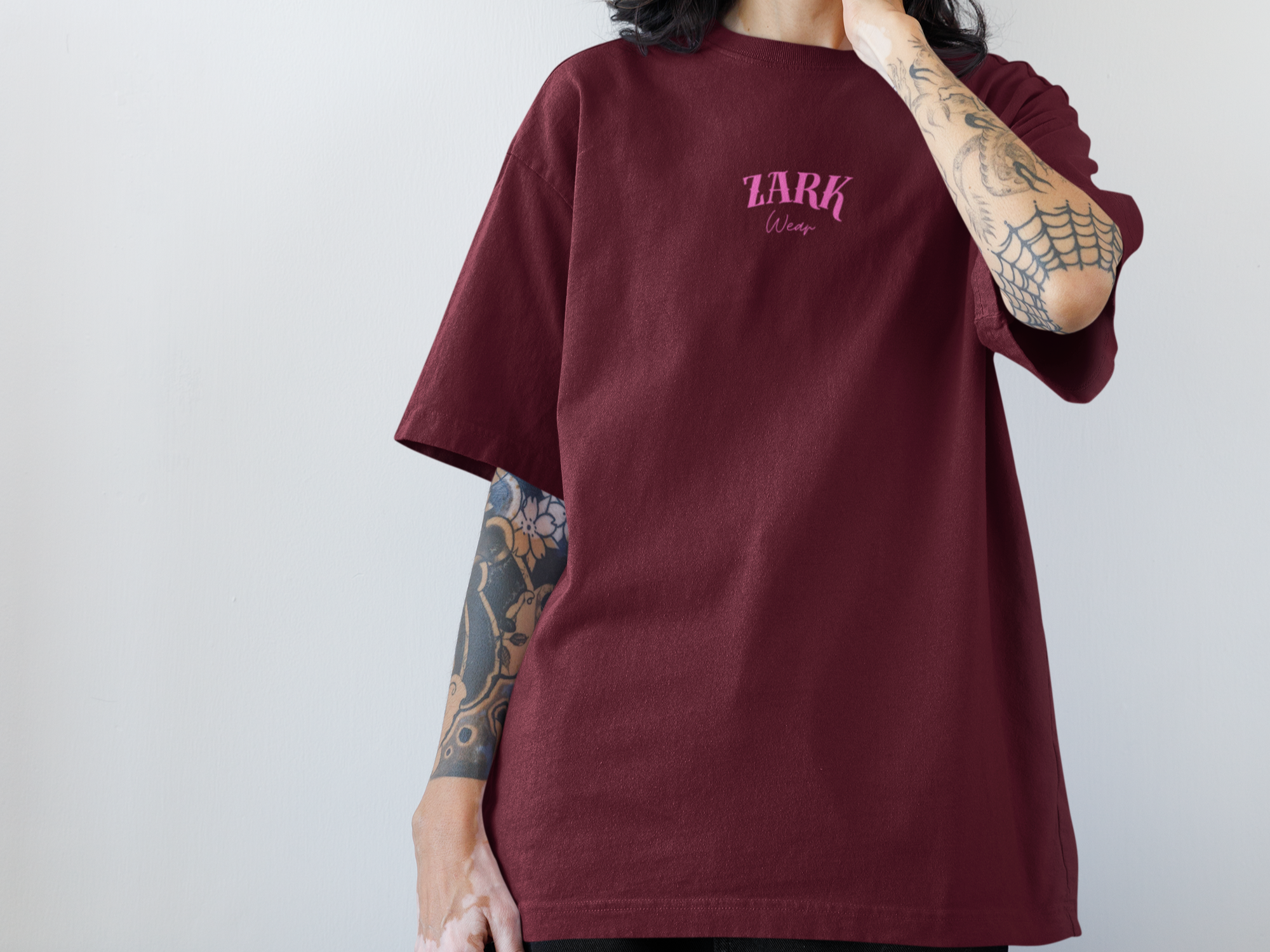 Nome do produto: Camiseta Oversized Zark Wear Escrita Rosa