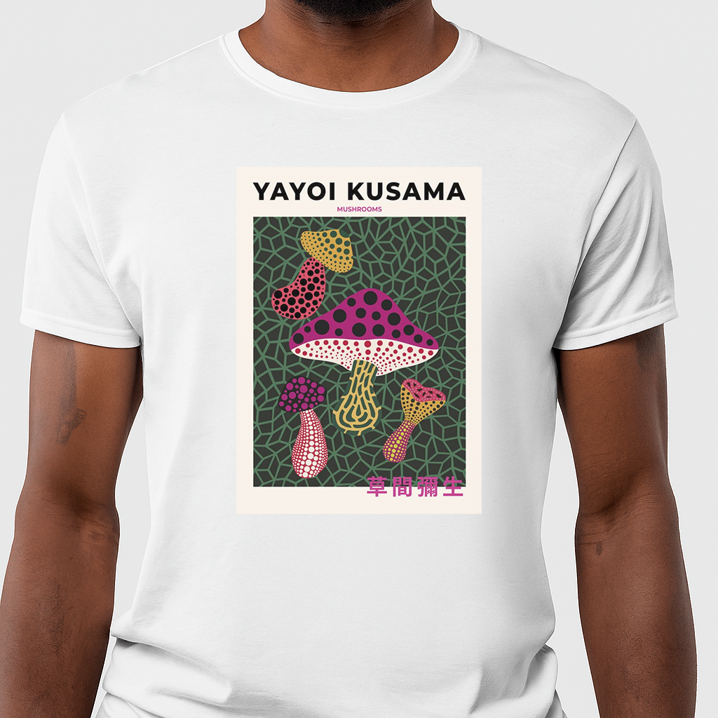 Camiseta Yayoi Kusama Cogumelos - Jazzu®