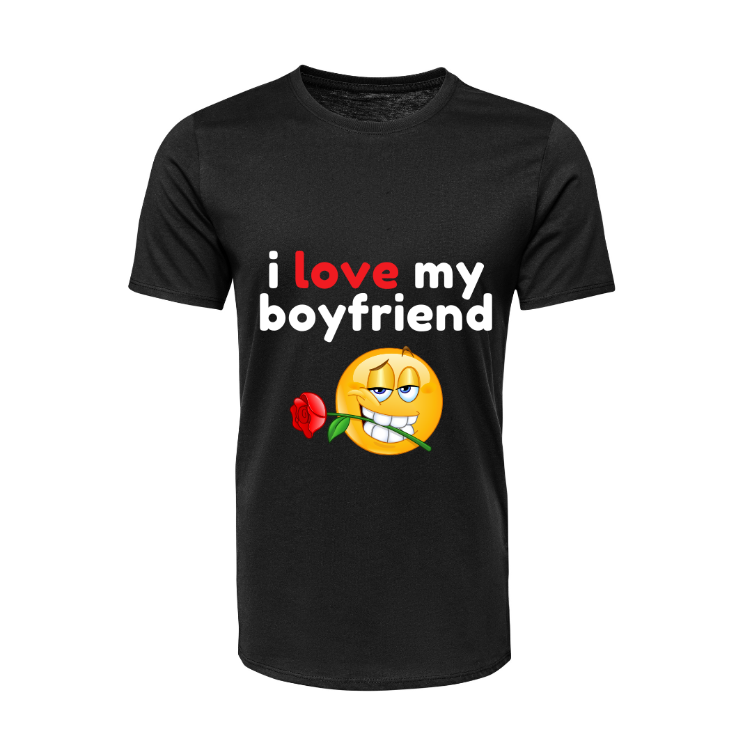 Nome do produto: Camisa I Love My Boyfriend Preta