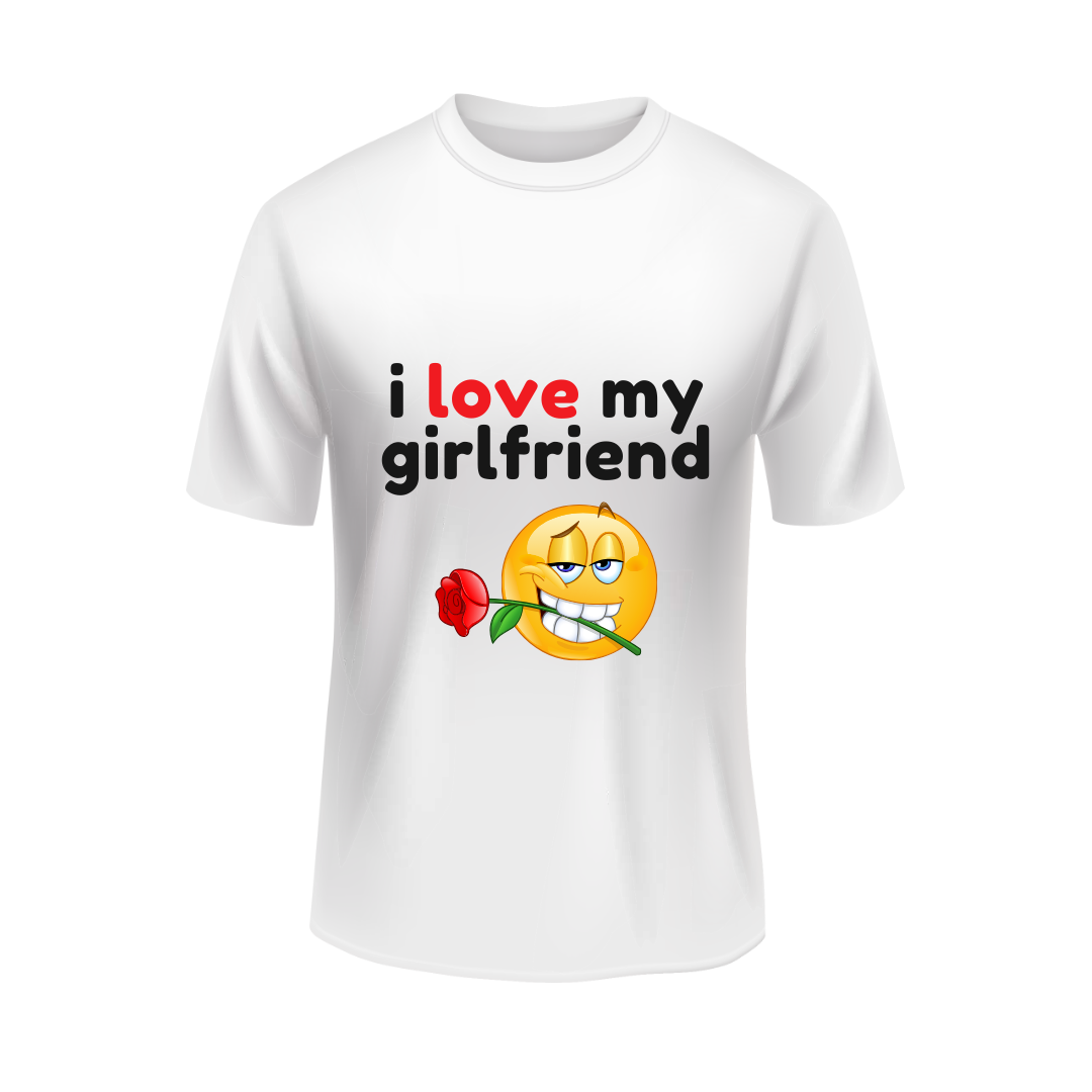 Nome do produto: Camisa I Love My Girlfriend Branca