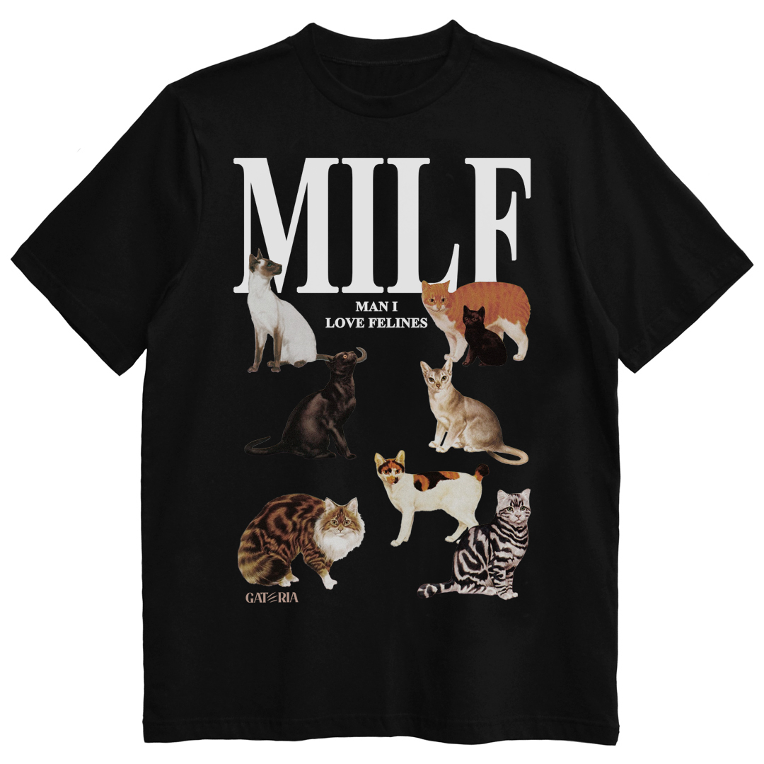 Nome do produto: Camiseta MILF - Man I Love Felines - Preto