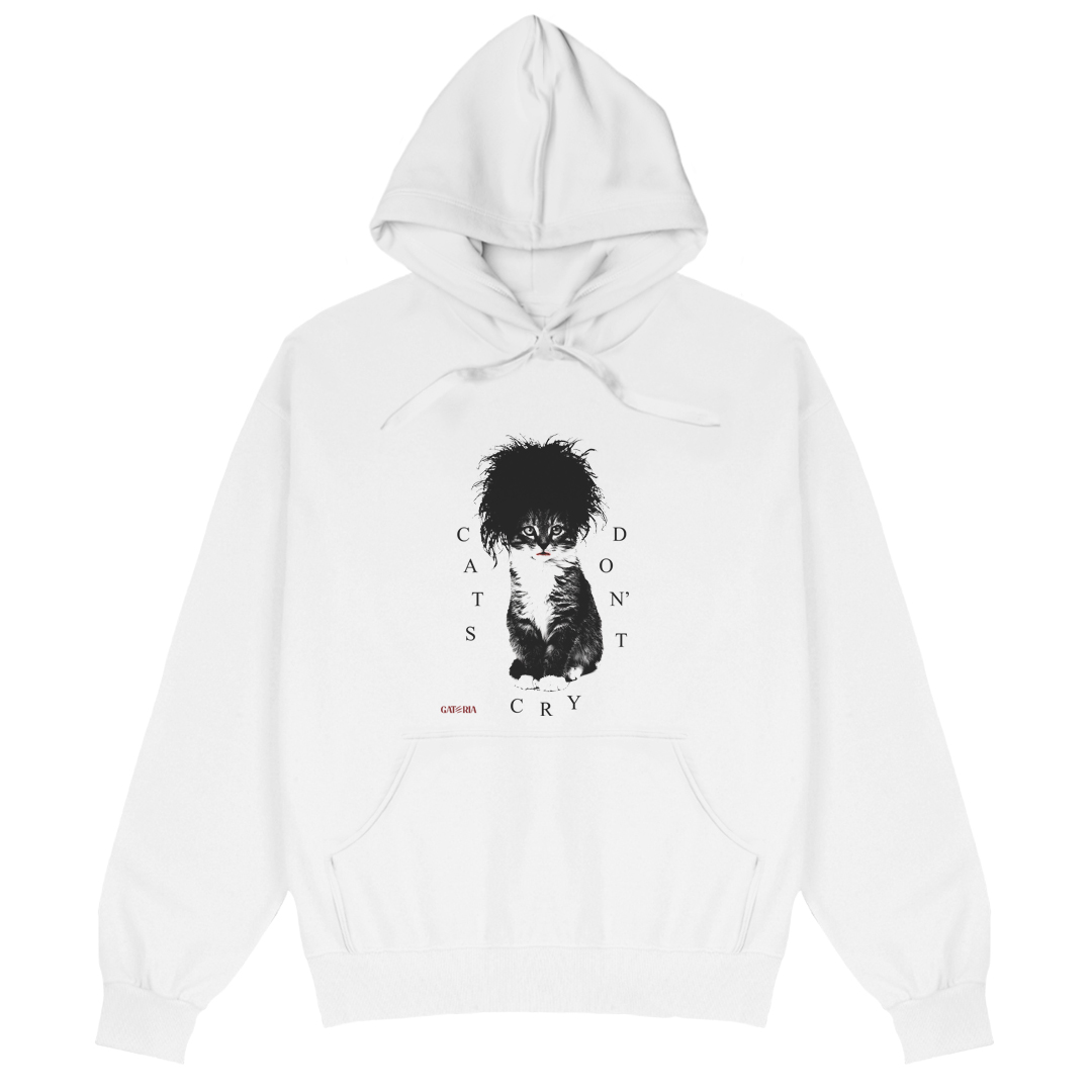 Nome do produto: Moletom Canguru The Cure - Cats Don\'t Cry - Branco