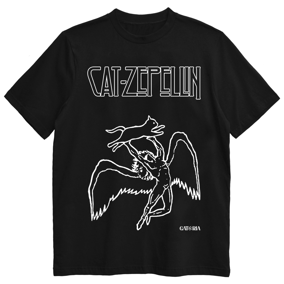 Nome do produto: Camiseta Cat Zepellin - Preto
