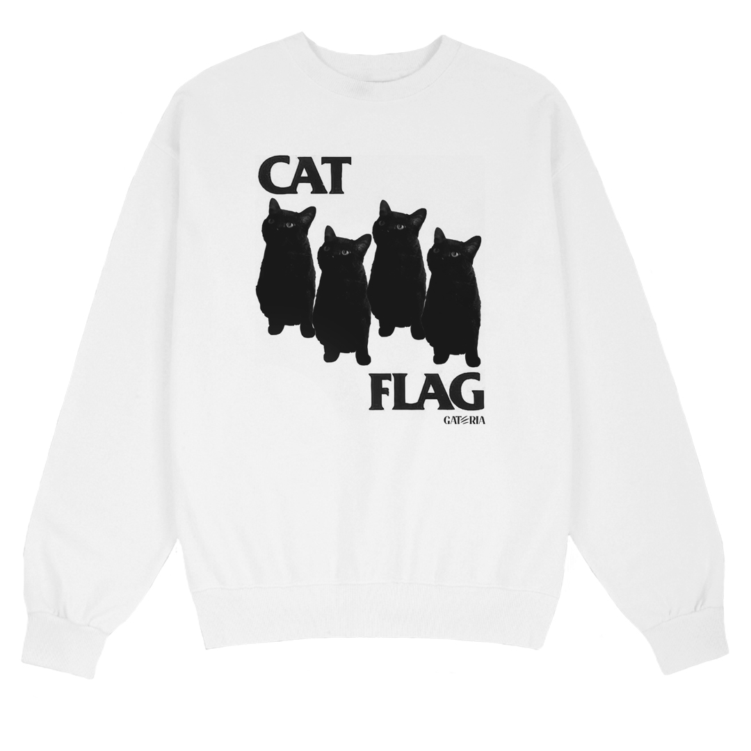 Nome do produto: Moletom Cat Flag - Branco