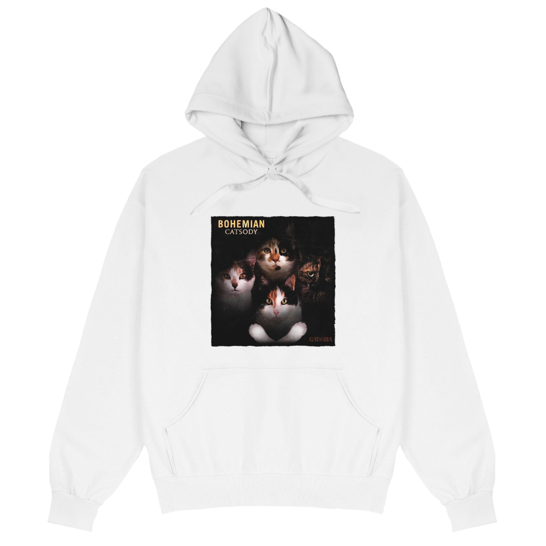 Nome do produto: Moletom Canguru Queen - Bohemian Catsody - Branco