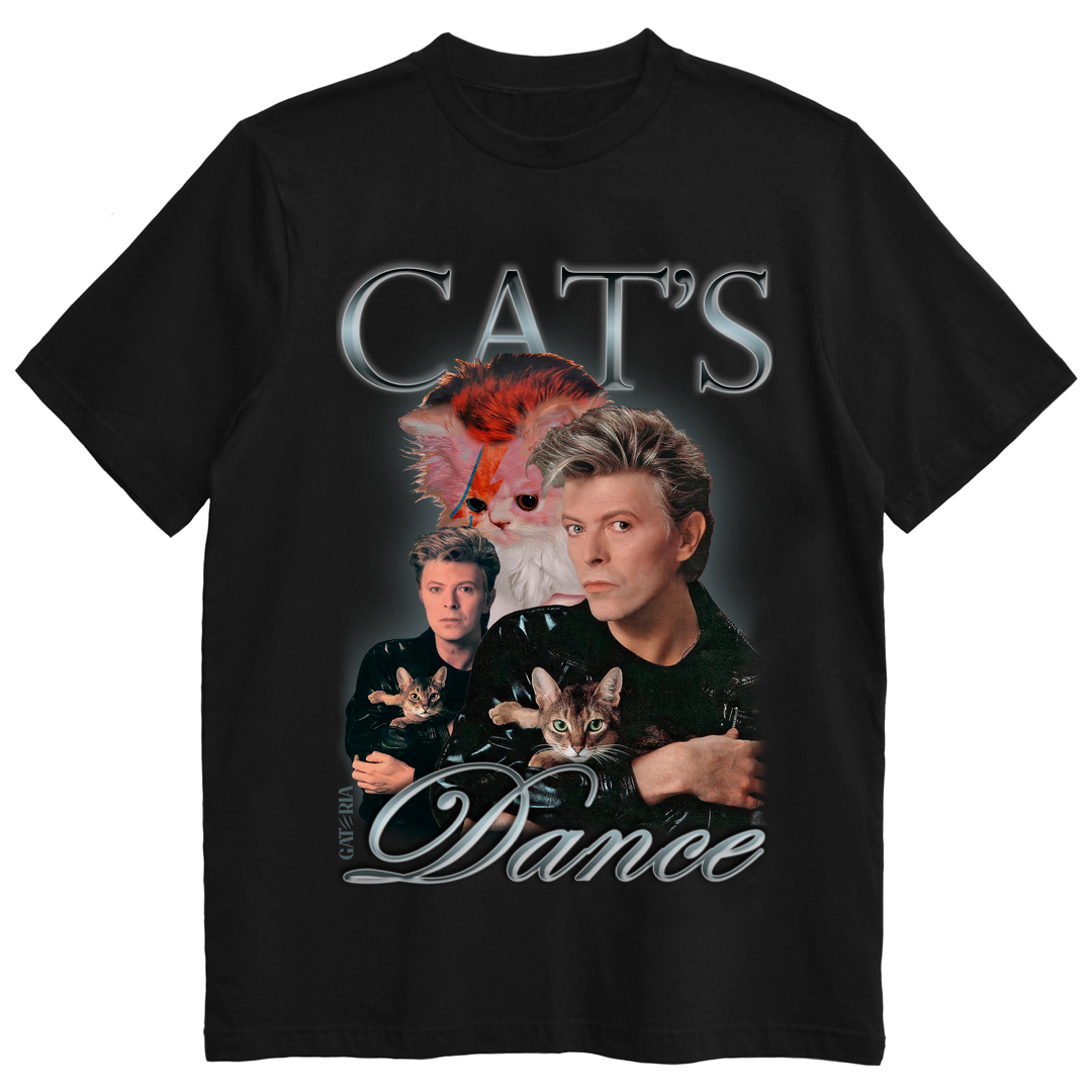Nome do produto: Camiseta David Bowie - Cat\'s Dance - Preto