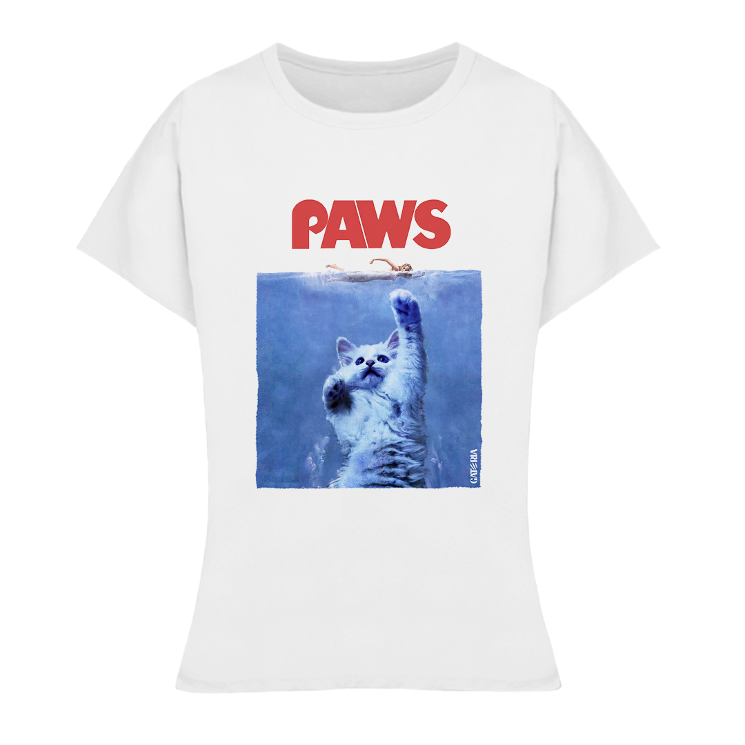 Nome do produto: Baby Look Tubarão - Paws - Branco