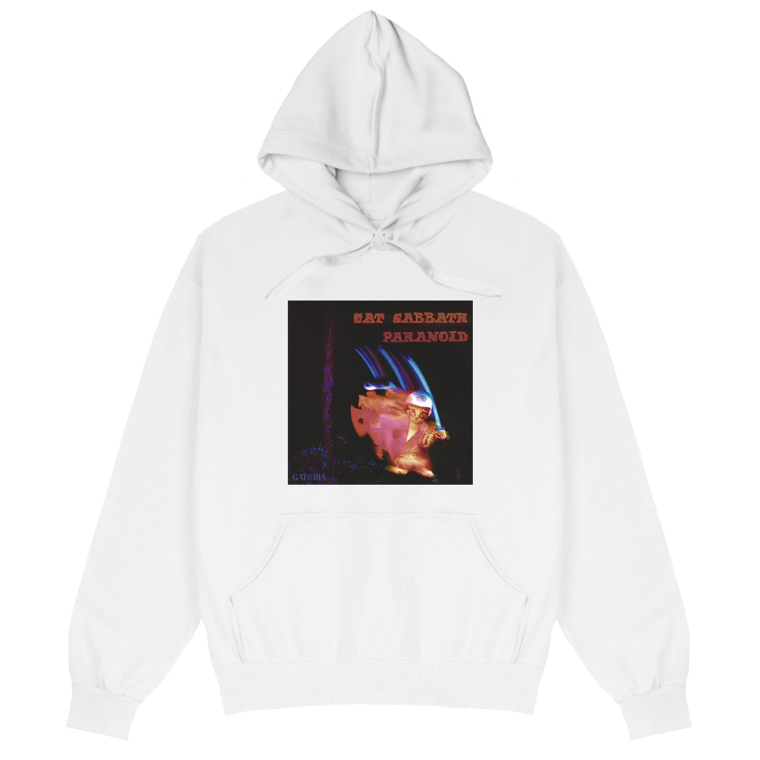 Nome do produto: Moletom Canguru Cat Sabbath - Paranoid - Branco