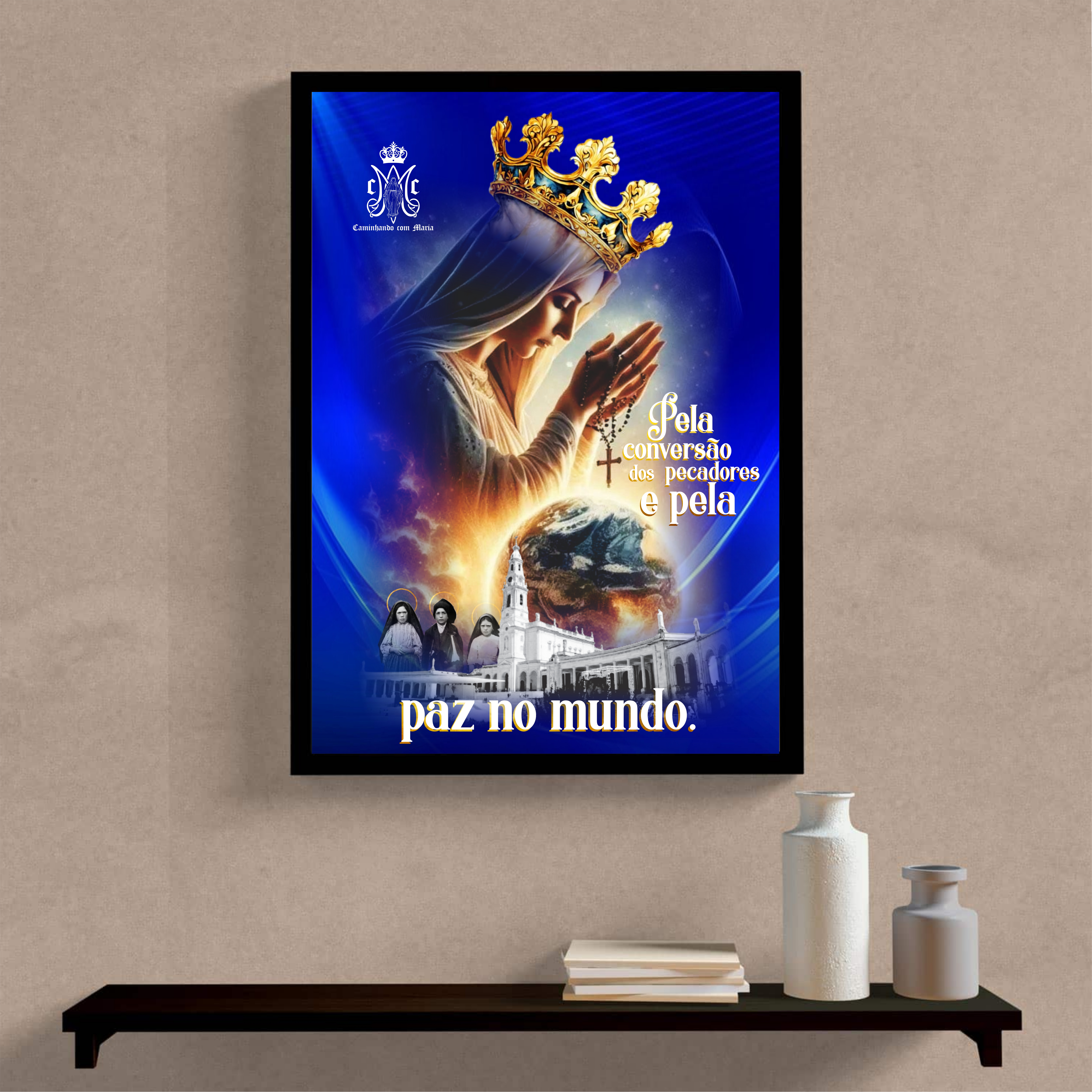 Nome do produto: POSTER Nossa Senhora de Fátima - Pela paz no mundo 