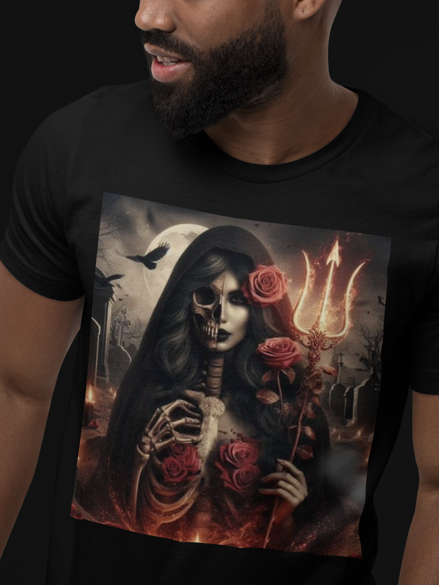 Nome do produto: Camiseta Rosa Caveira