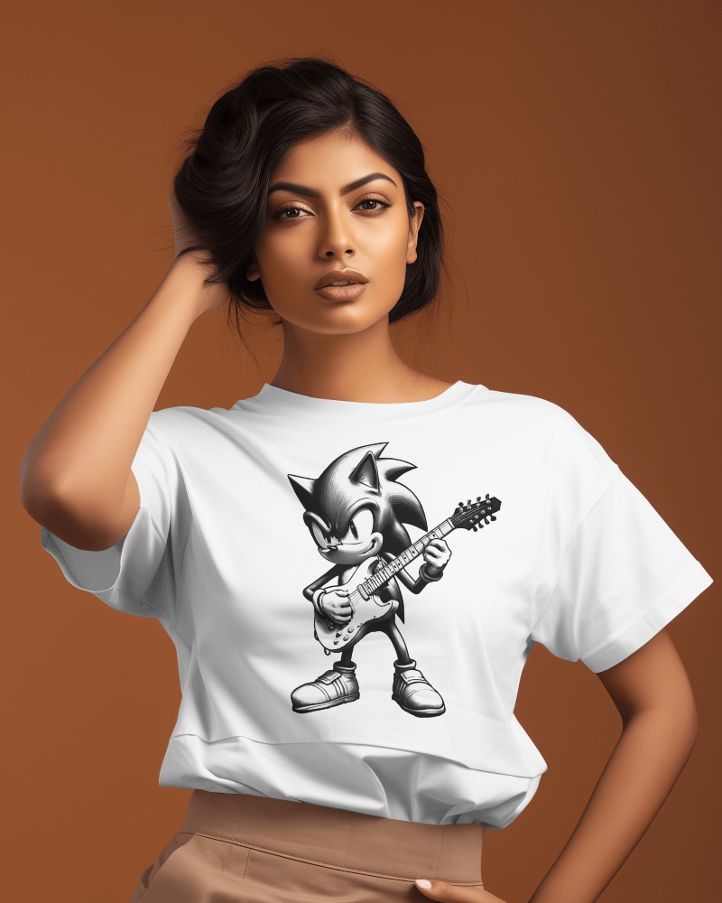 Camiseta Feminina Classic - Guitar Hedgehog