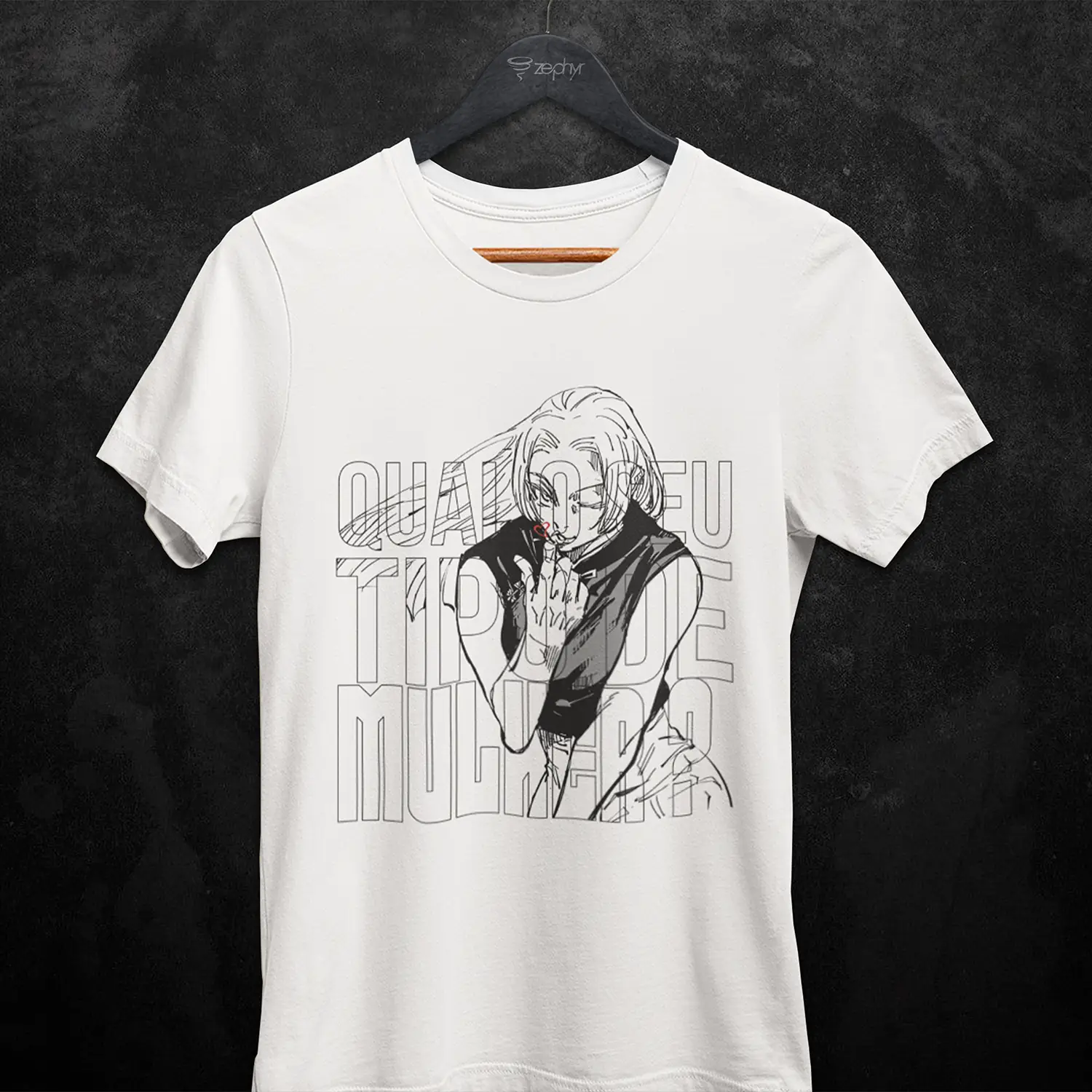 T-Shirt Quality Camiseta Yuki Tsukumo Qual o seu tipo de mulher
