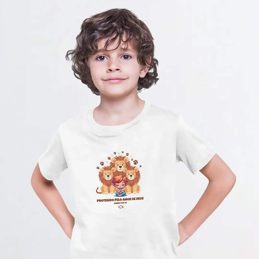 Nome do produto: Camiseta Infantil - Protegido pelo amor de Deus