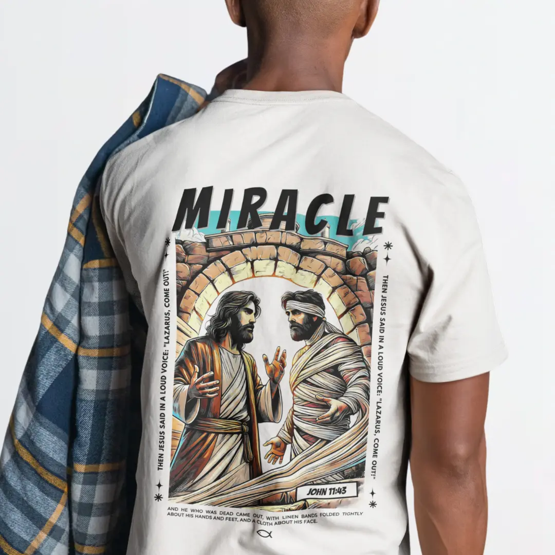 Nome do produto: Camiseta Unissex - O milagre da ressurreição