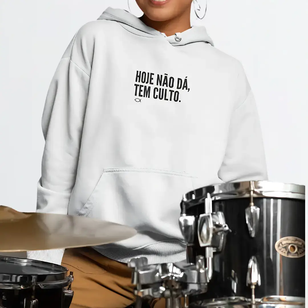 Nome do produto: Moletom Hoje não dá, tem culto.