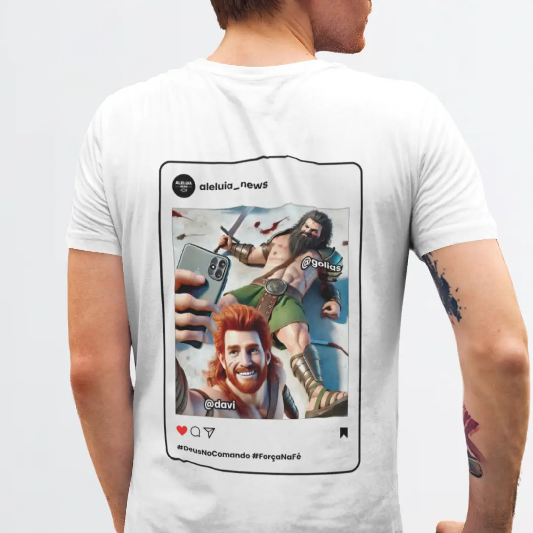 Nome do produto: Camiseta Unissex - Selfie a vitória de Davi