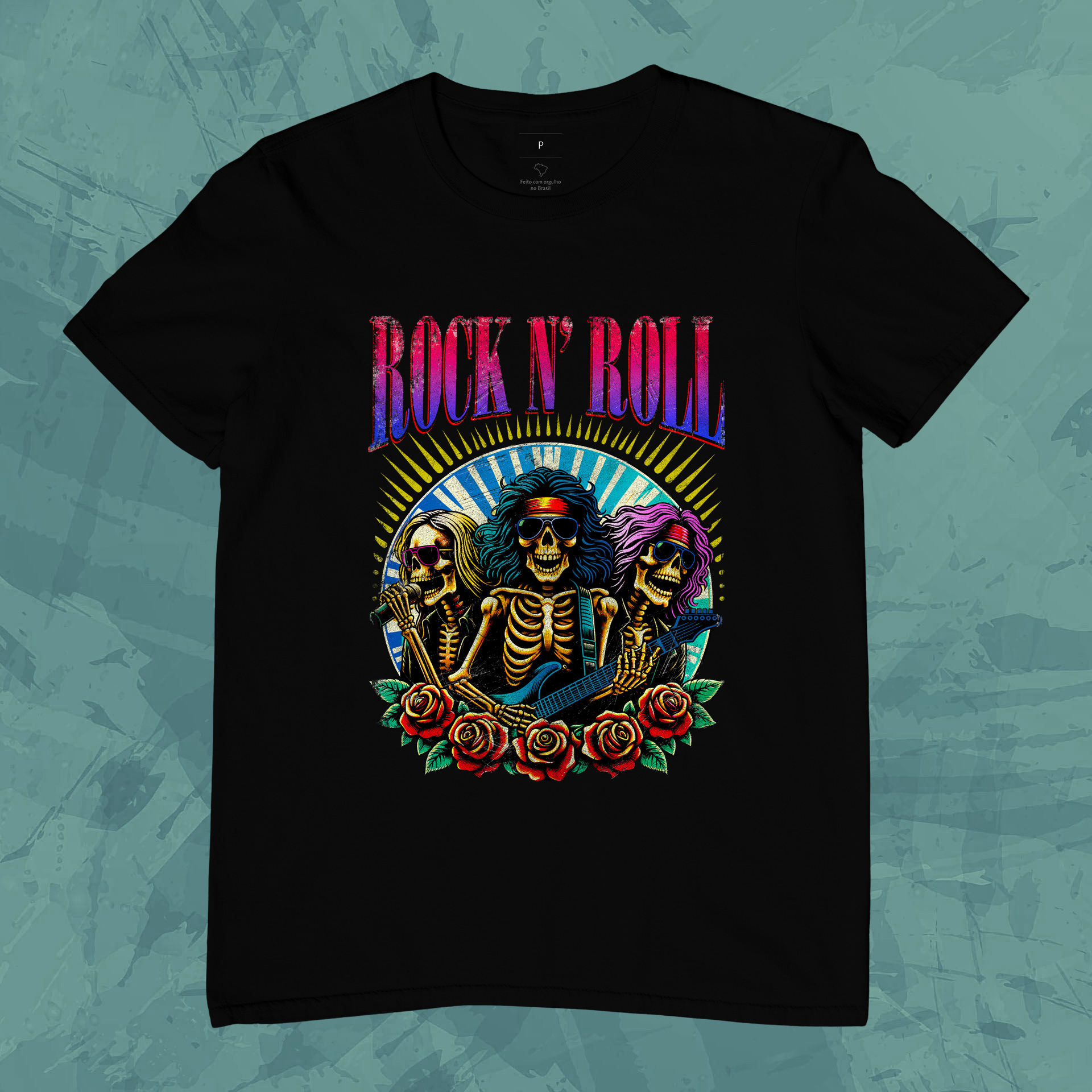 Nome do produto: Rock and Roll Roses Skulls