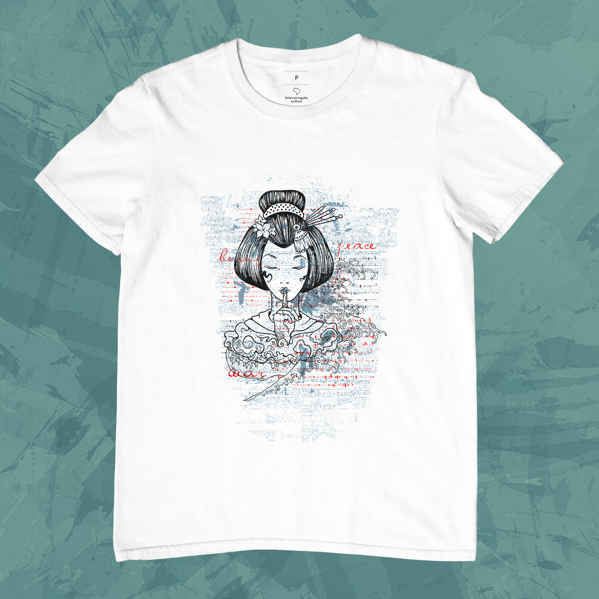 Nome do produto: Camiseta Gueixa Manuscrito