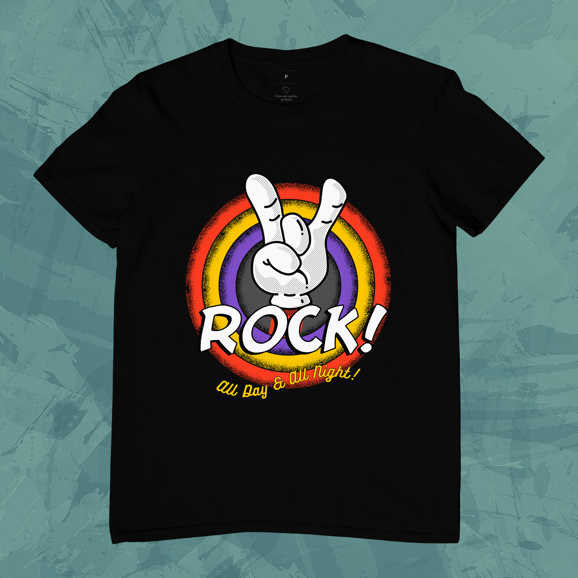 Nome do produto: Camiseta Rock and Roll -  Todo dia, toda noite