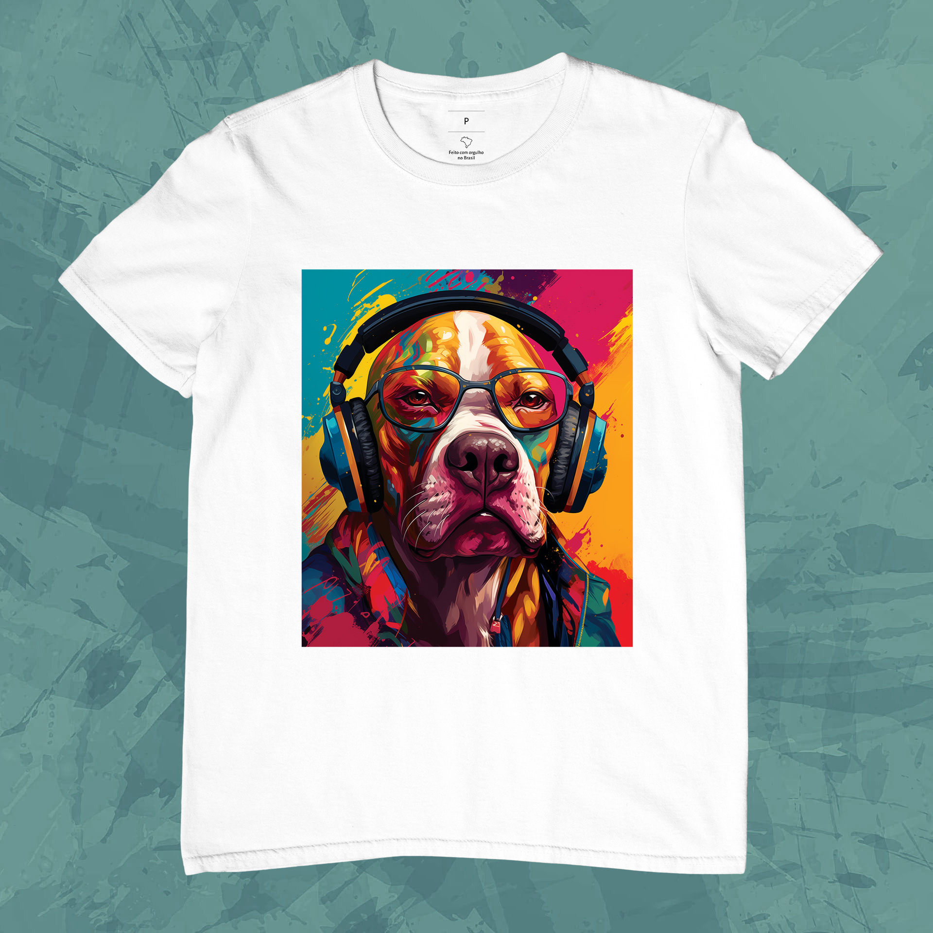 Nome do produto: Camiseta Unissex - Cachorro de Óculos