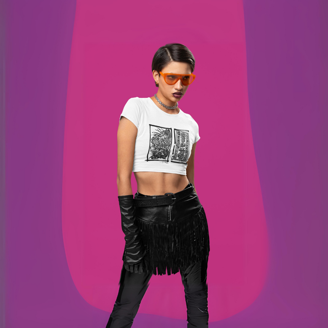 Nome do produto: Camisa Feminina Cropped  Estampas Trip  e Volume 5