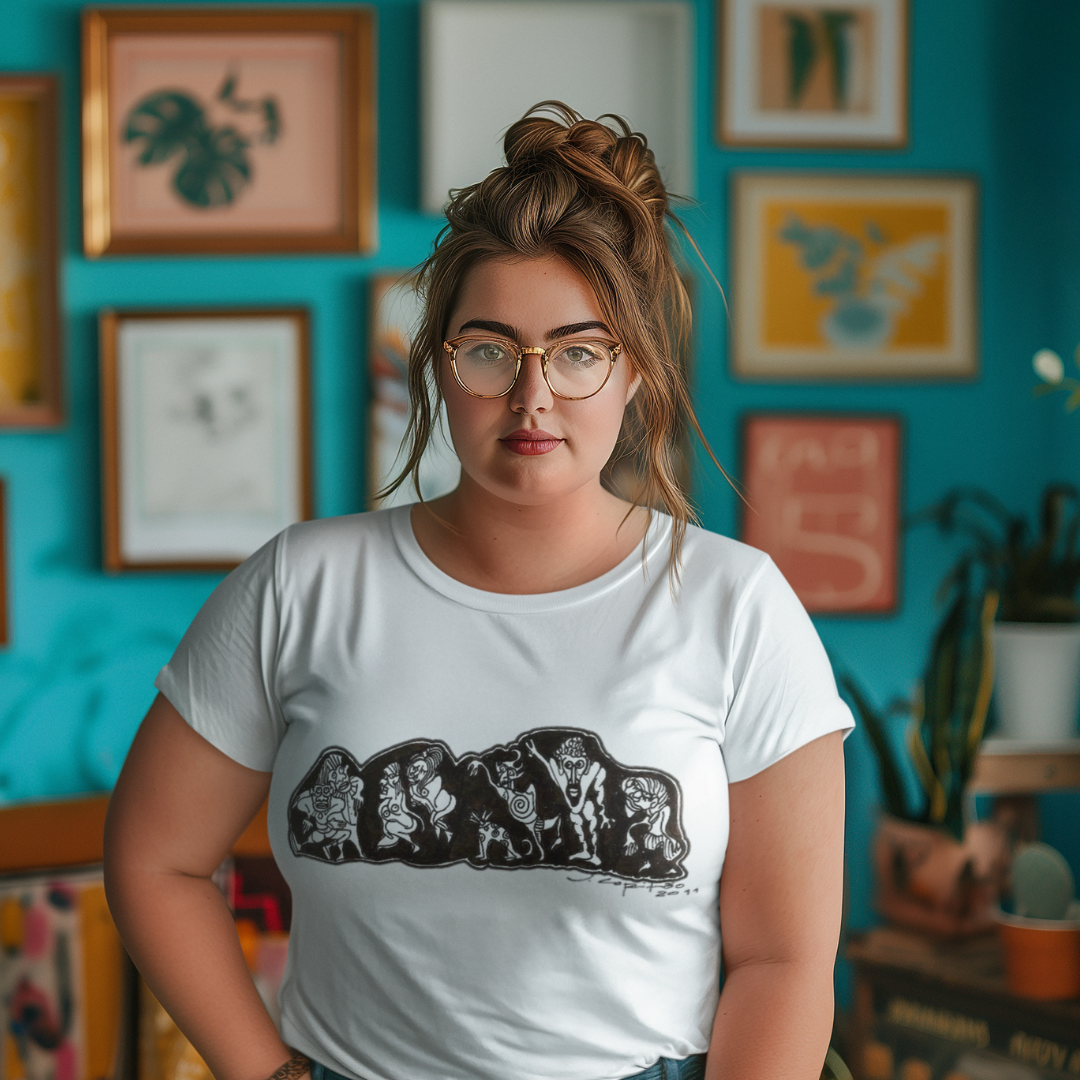 Nome do produto: Camisa Feminina Baby Long Classic Frente e Costas Estampa Primatas 