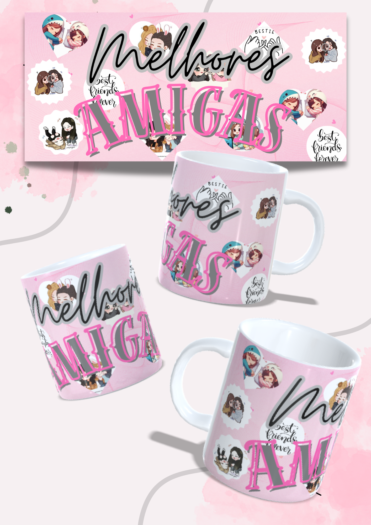 Nome do produto: CANECAS MELHORES AMIGAS