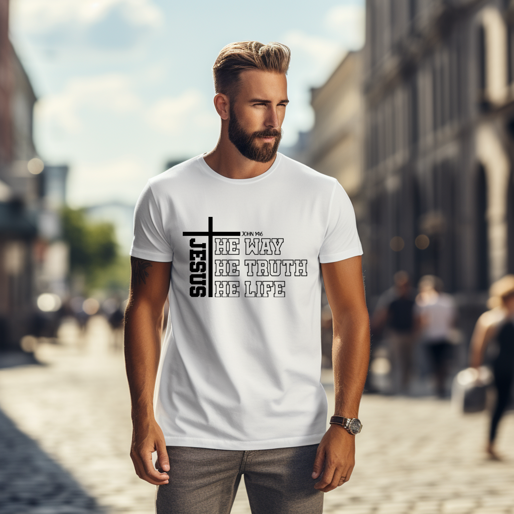 CAMISA QUALITY |  JESUS THE WAY + THE TRUTH + THE LIFE