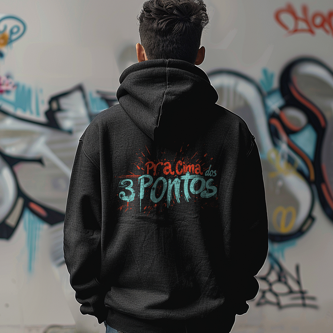 Nome do produto: Moletom Pra Cima dos 3 Pontos - Preto