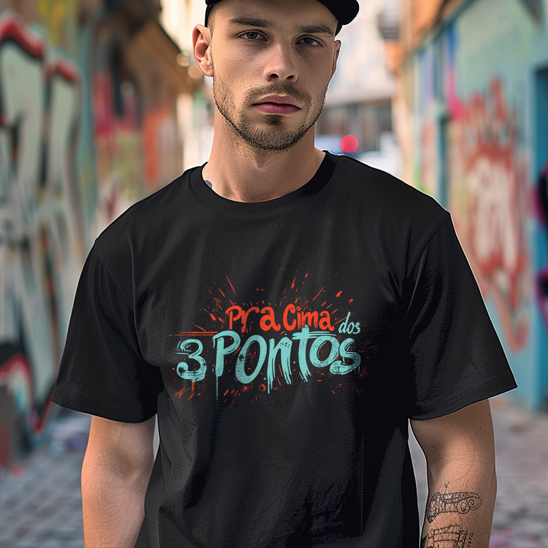 Nome do produto: Camiseta Unissex Pra Cima dos 3 Pontos