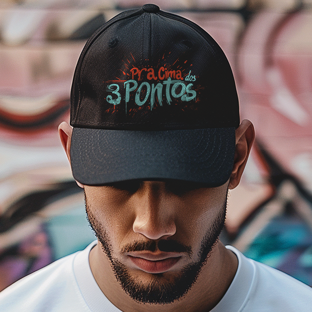 Nome do produto: Boné Pra Cima dos 3 Pontos - Preto