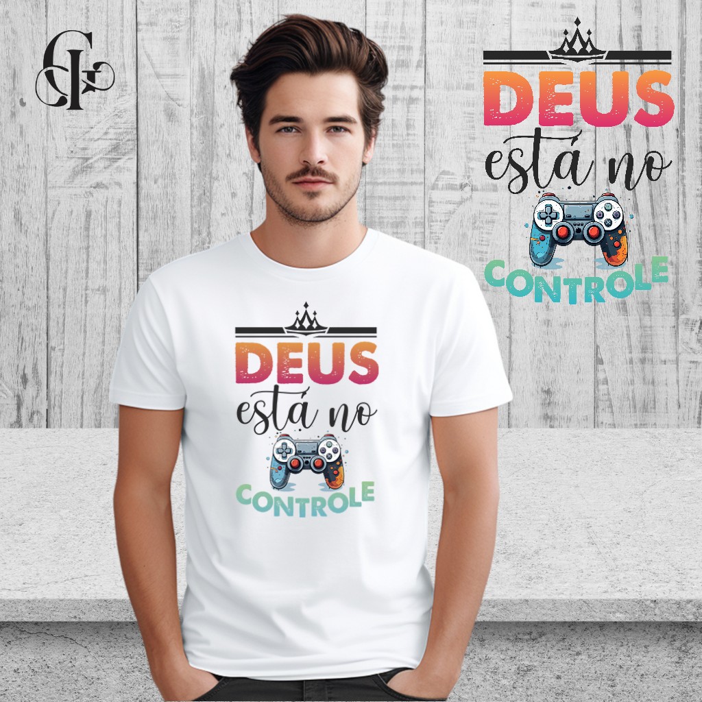 Nome do produto: Camiseta \'Arte Deus Está no Controle\'!