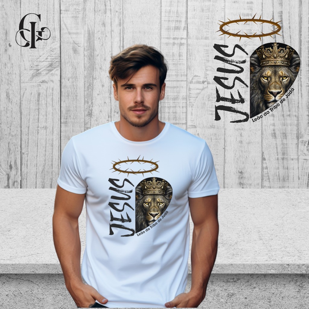 Nome do produto: Camiseta Jesus Leão da Tribo de Judá Coração