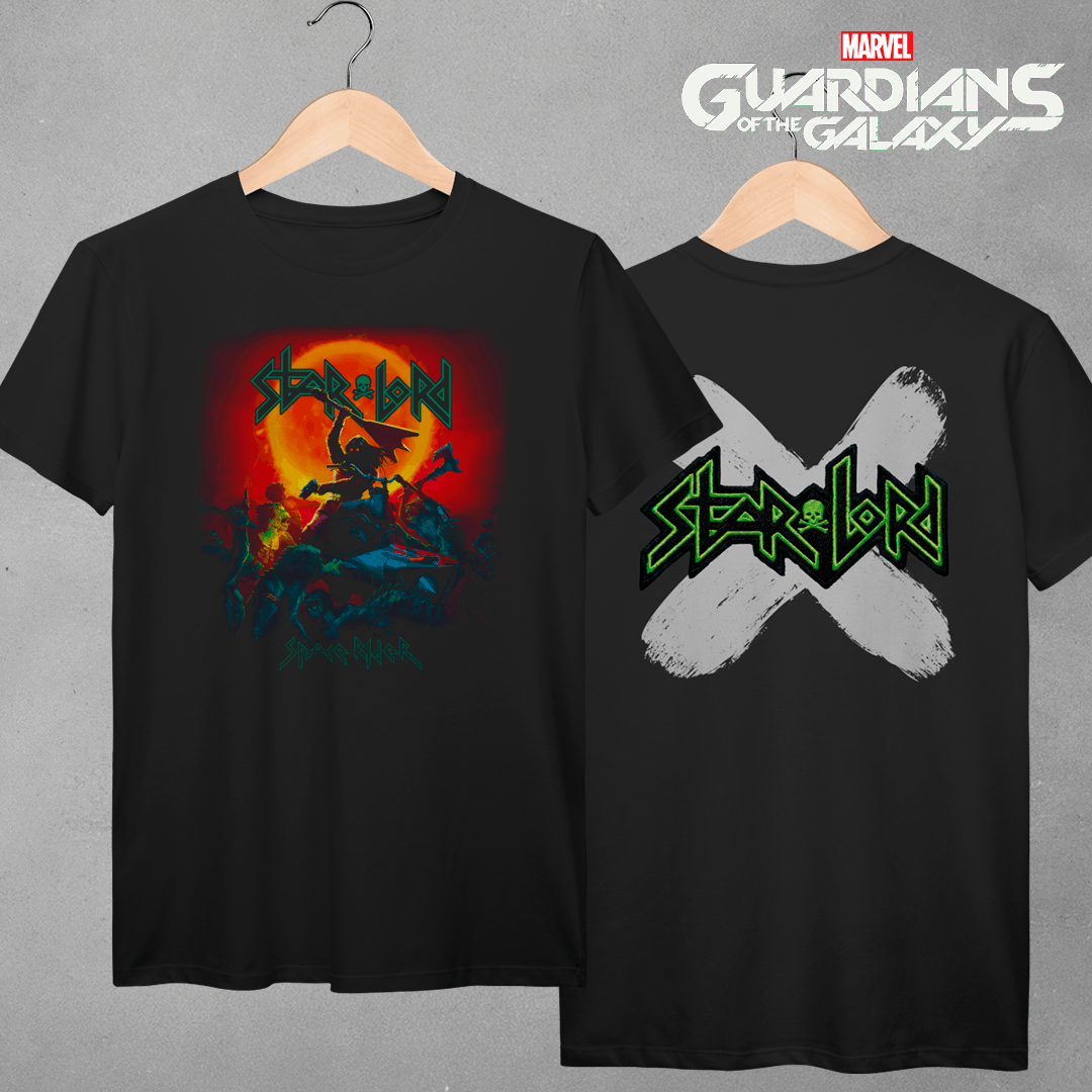 Camiseta Star-Lord: Space Rider (Frente e Costas)