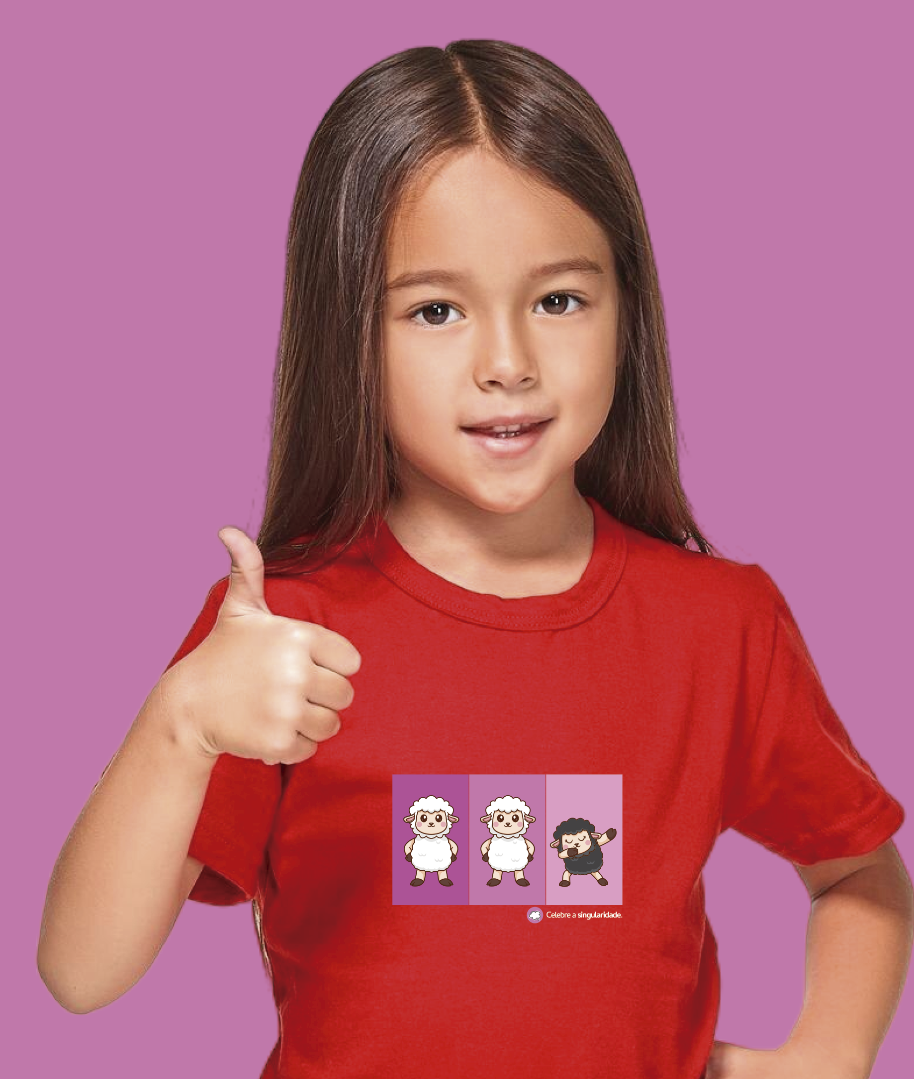 Nome do produto: Camiseta Infantil : Menina (2 a 8) : Celebre a Singularidade (Inclusão / Autista / TDAH / Superdotação)