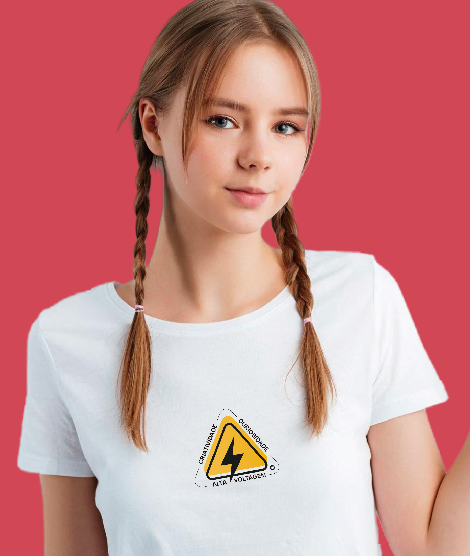 Nome do produto: Camiseta Infantil : Menina (10 a 14) : Alta Voltagem Inclusão (Superdotação / Altas Habilidades)